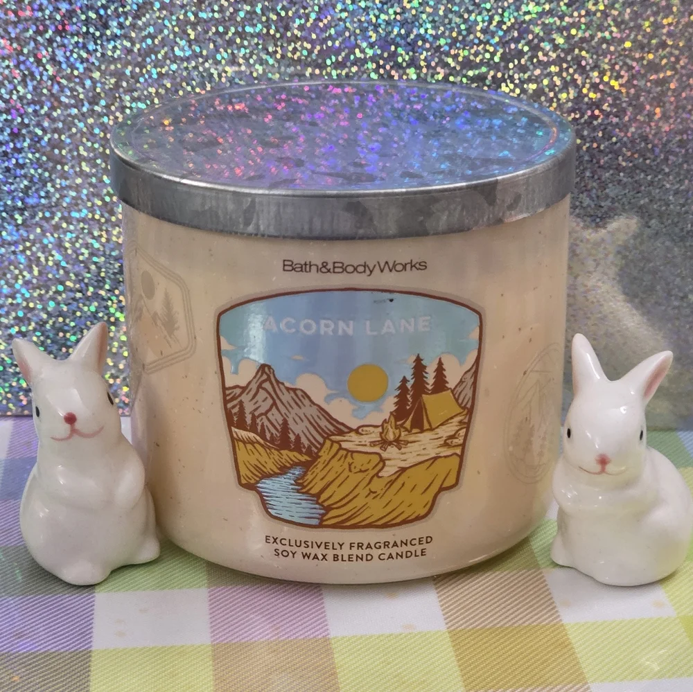 Bath & Body Works Acorn Lane Scented Soy 3-Wick Candle 14.5oz NEW Rare